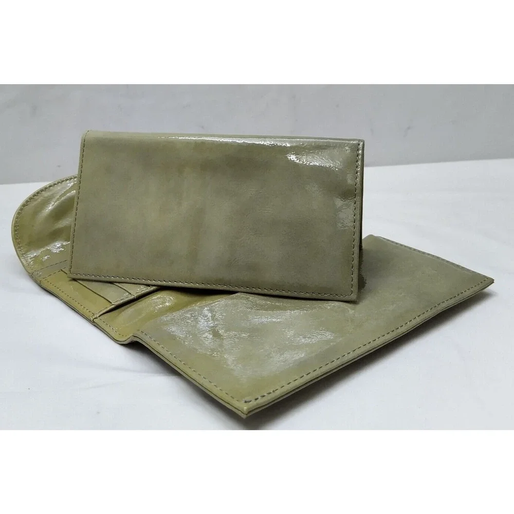 Dooney & Bourke Gray Patent Leather Checkbook Credit Card Trifold Wallet